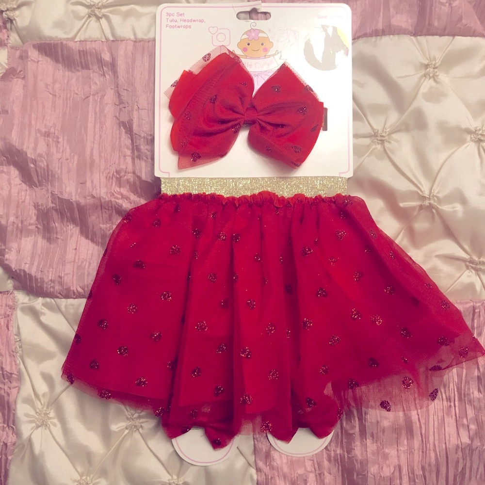 Baby girl gift 3 piece set headband, tutu 0-6M